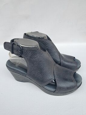Dansko Sandals Womens SZ EU 39 US 8.5-9 Vanda Leather Wedge Slingback Shoes T